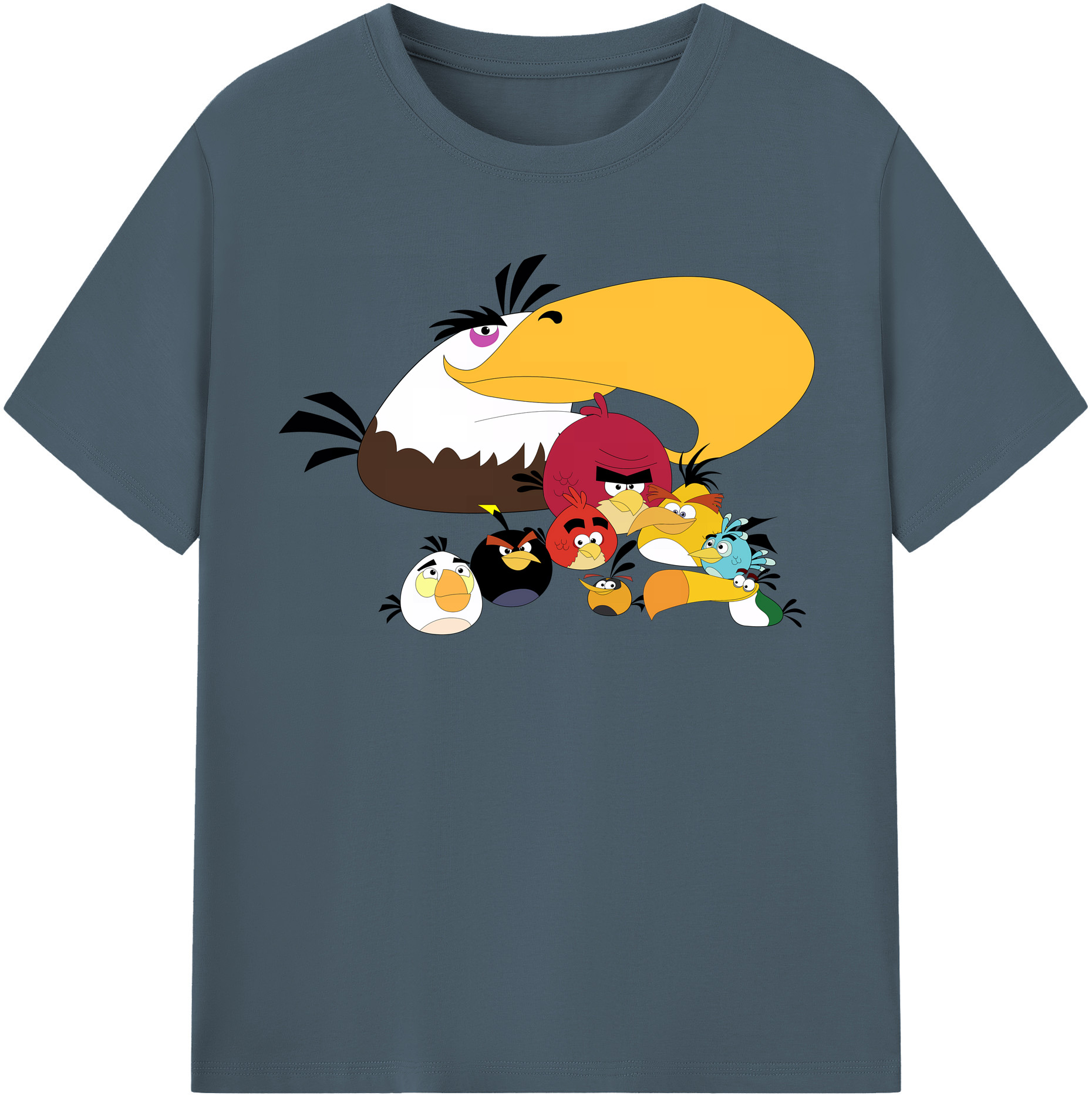 （画像用） Angry Birds アングリーバード 綿100％半袖Tシャツ（フロントプリント）